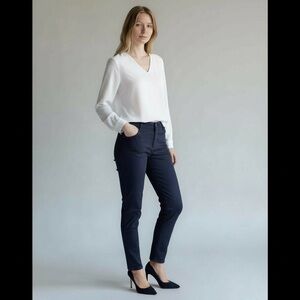 Eileen Fisher Stylish Navy Blue Pants